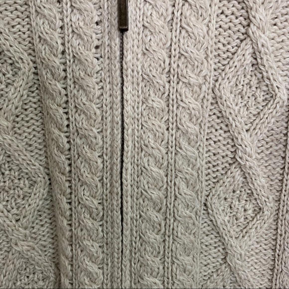 INIS CRAFTS Chunky Cabled Fisherman Zip Cardigan - Picture 3 of 7